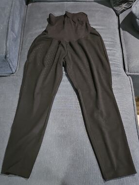 Black Maternity Leggings with High Waist Panel